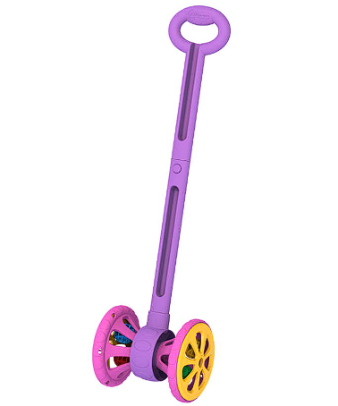 Каталка "Весёлые колёсики" с шариками (фиолетово-розовая)