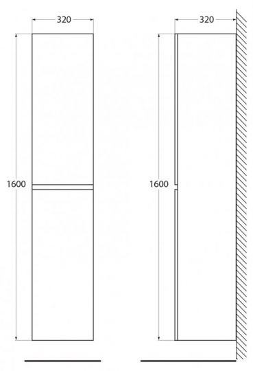 Шкаф подвесной BelBagno ALBANO-1600-2A-SC-P схема 4