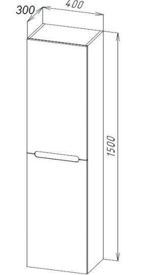 Шкаф подвесной, правосторонний BelBagno ETNA-1500-2A-SC-RG-P-R схема 3