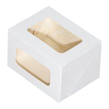 Коробка "CAKE ROLL" 160х120х100мм ForGenika с ложементом, 2 окна, белая